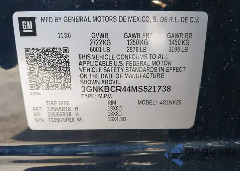 2021 Chevrolet Blazer Fwd 2Lt z USA, uszkodzony, nr VIN 3GNKBCR44MS521738